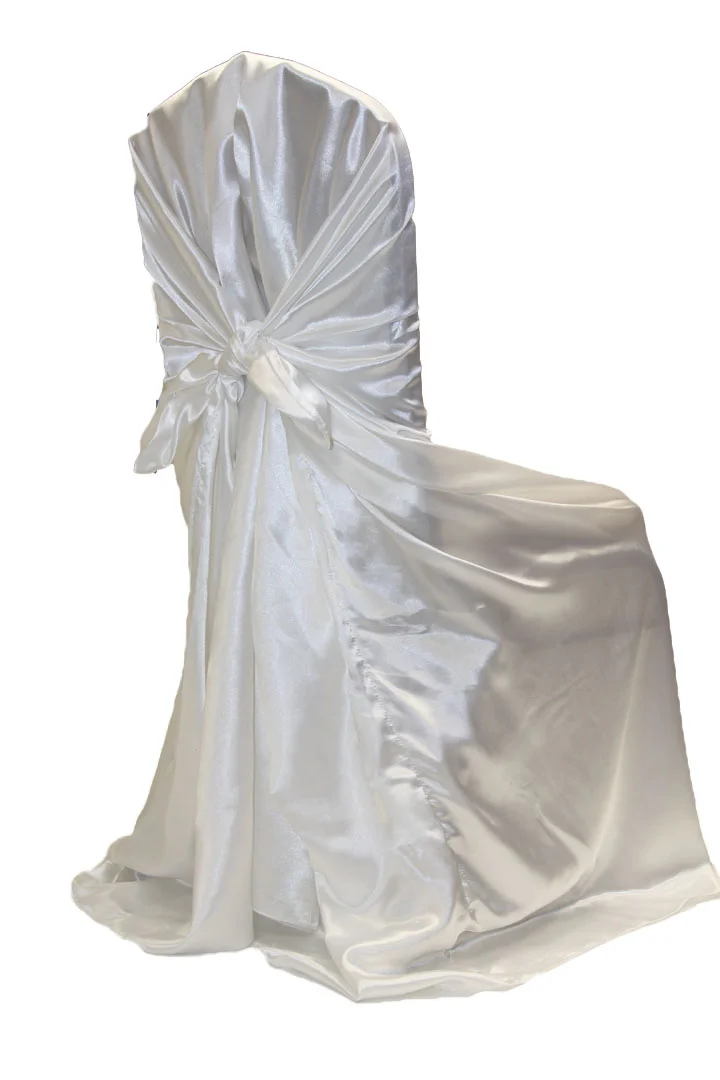 White Satin Universal Chair Cover