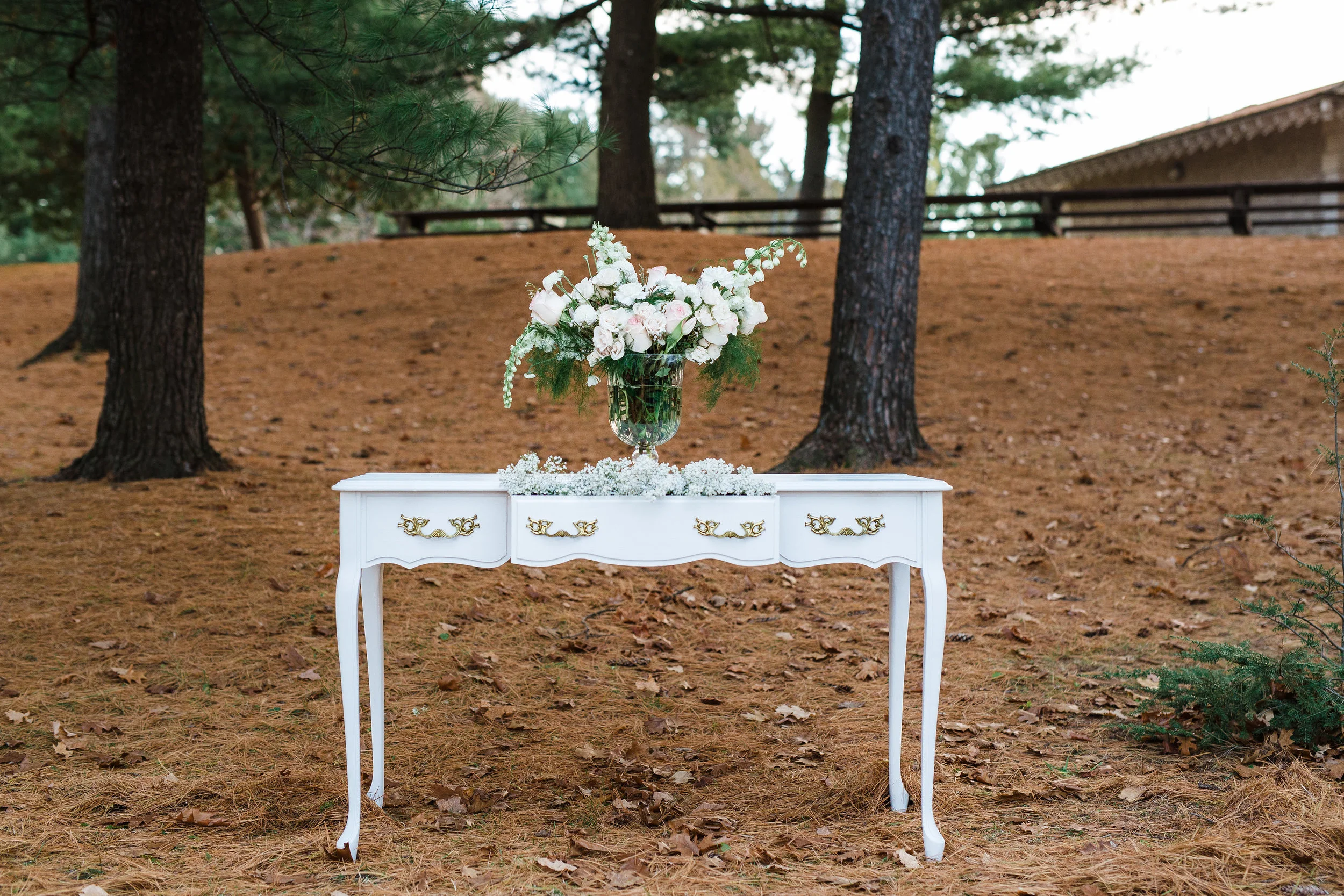 White Ornate Console Table