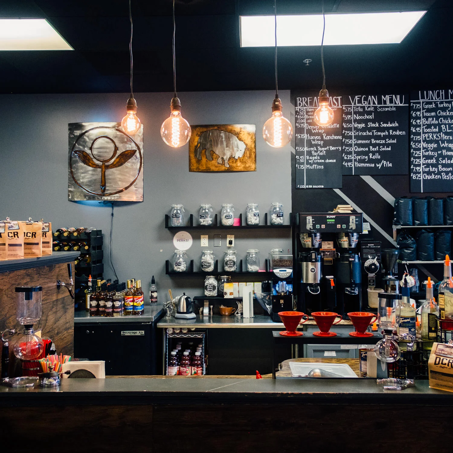 Local Coffee shop pour over manual brew bar