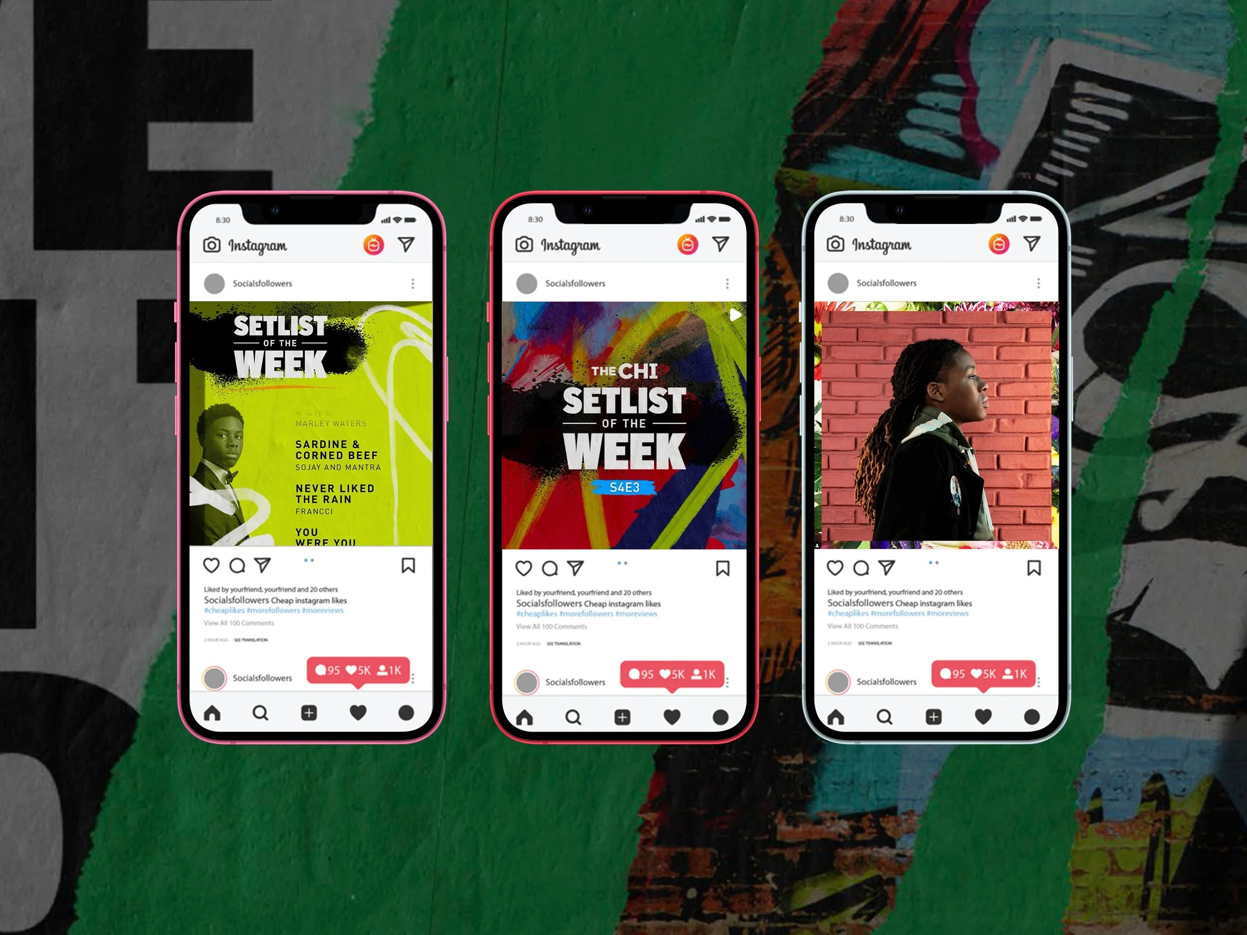  Social graphics for The Chi driving traffic towards weekly playlists, episodics and character deep dives   