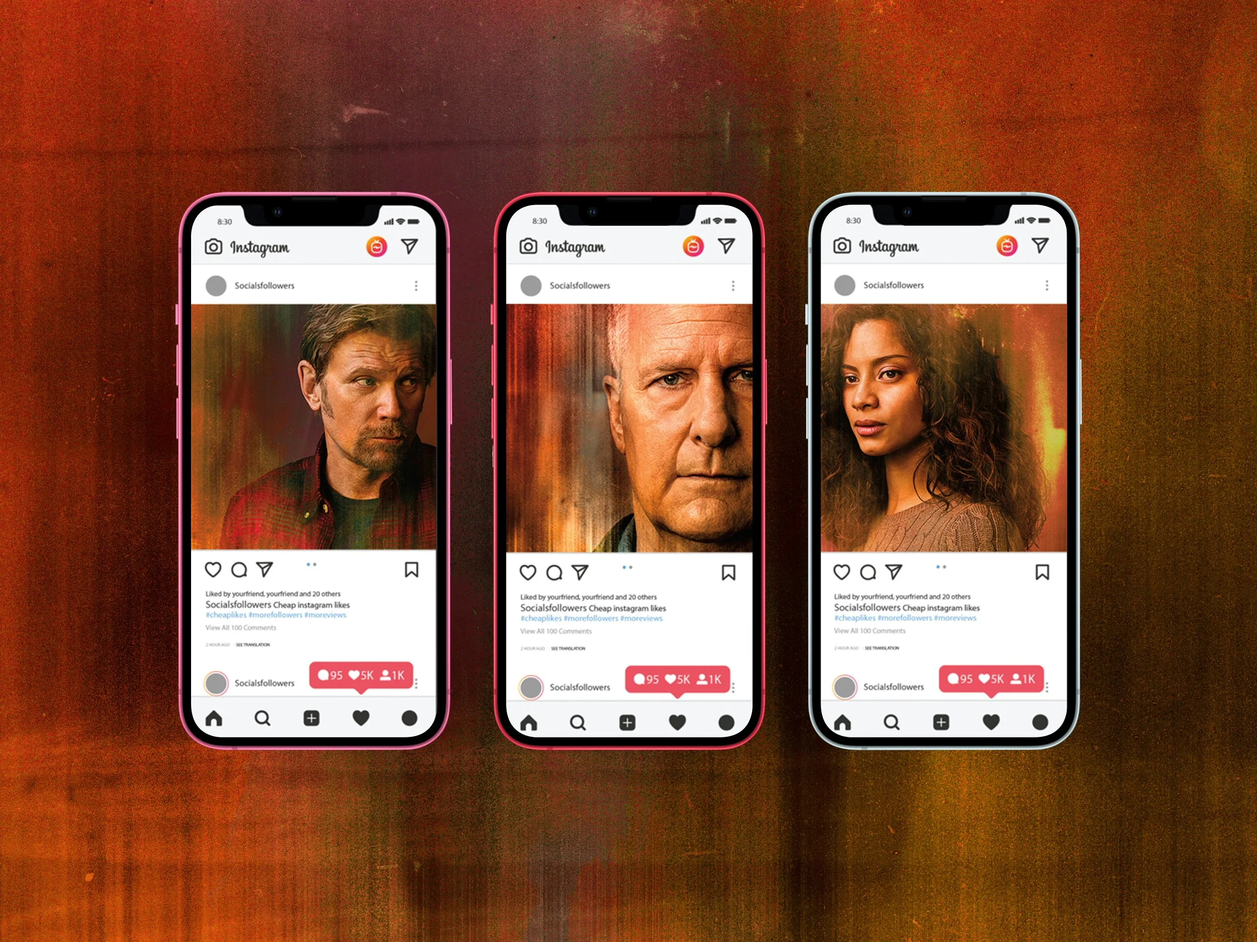  Social character portraits created for the Showtime Original Series American Rust 