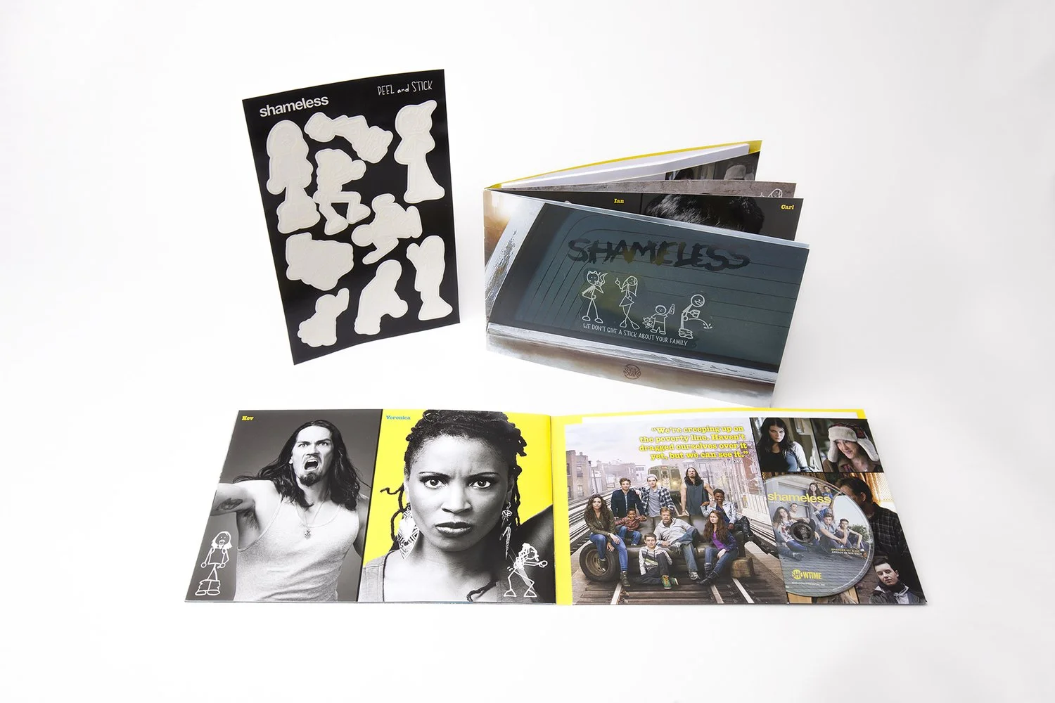  Shameless season 4 press kit which included a sheet of ‘shameless’ hand-drawn family car decals 