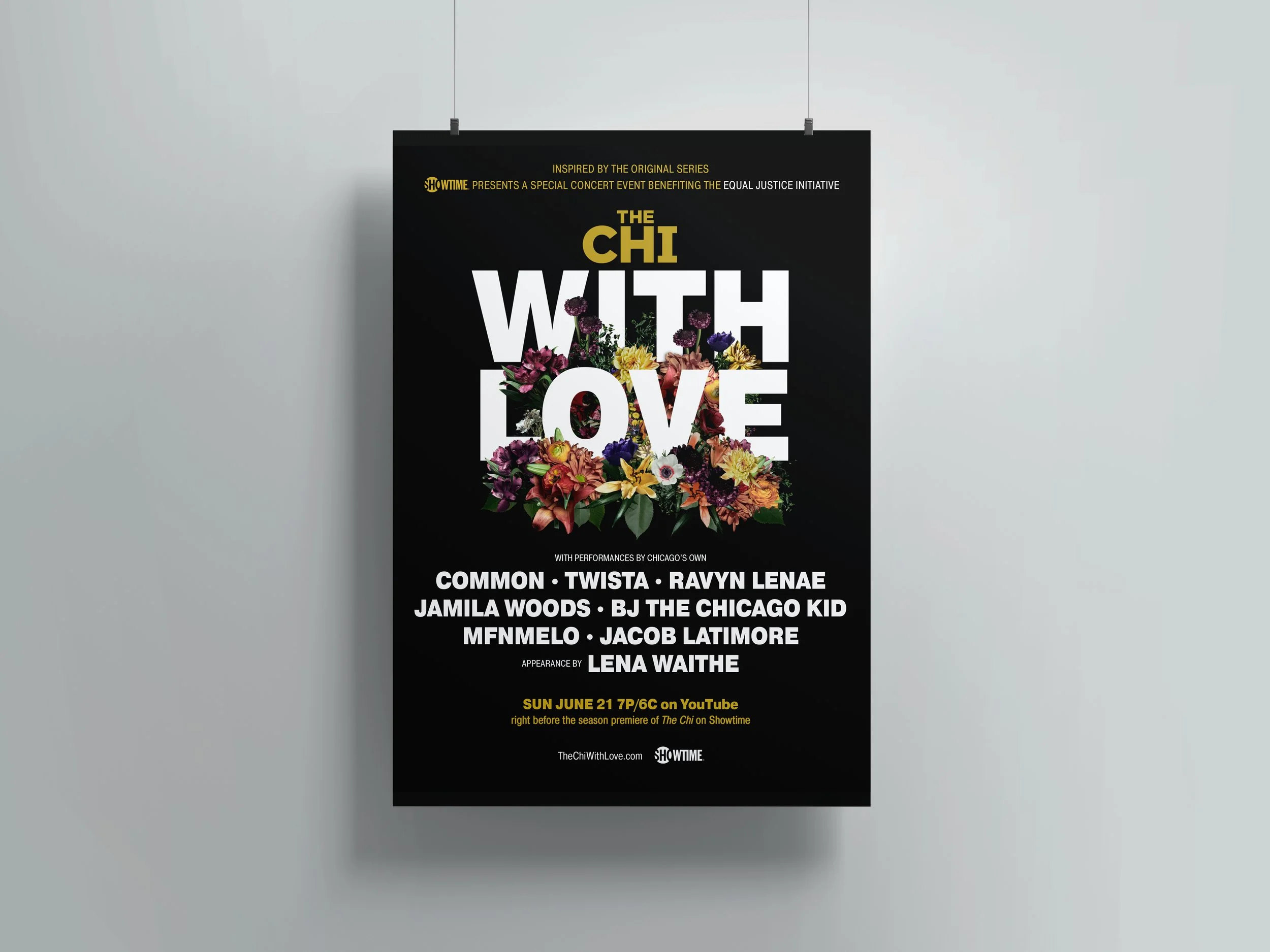  Poster was developed as part of a campaign to build excitement and anticipation leading up to the premiere of The Chi season 3. The Chi With Love virtual music event took place on YouTube, a concert uniting new and old fans of the series through a c