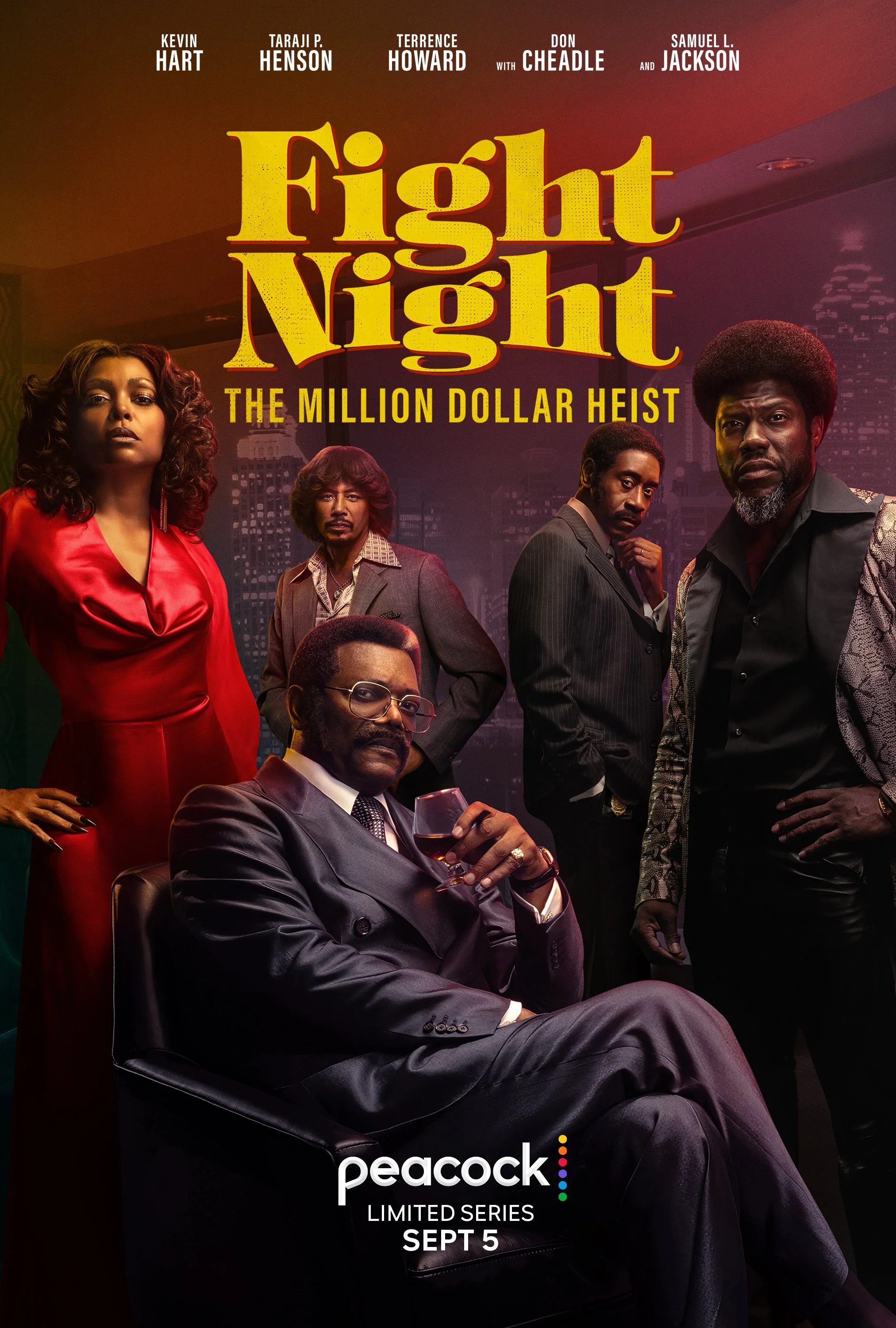  Campaign art for Fight Night, the American crime drama television miniseries created by Shaye Ogbonna, based on the 2020 podcast of the same name. The story is a fictionalization of an actual armed robbery at an Atlanta party on the night of Muhamma