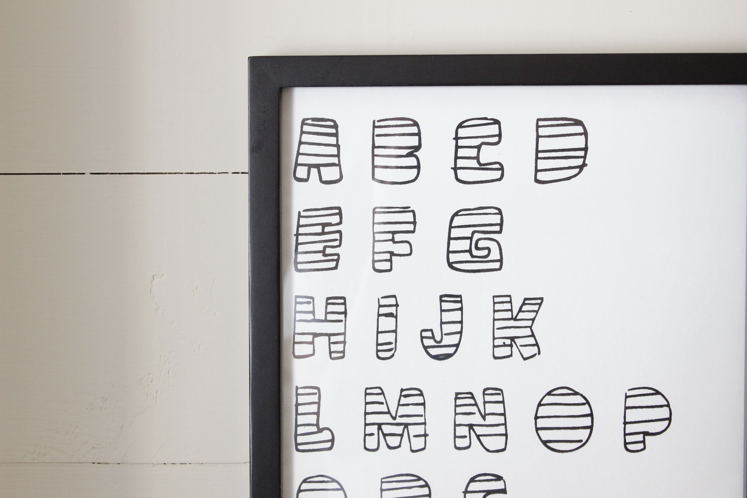 In honor of my obsession with the alphabet, this print was created for any place in the home. My toddler decided to color in his letters (not so much inside the lines) to create his own version. SEE IT IN THE SHOP.