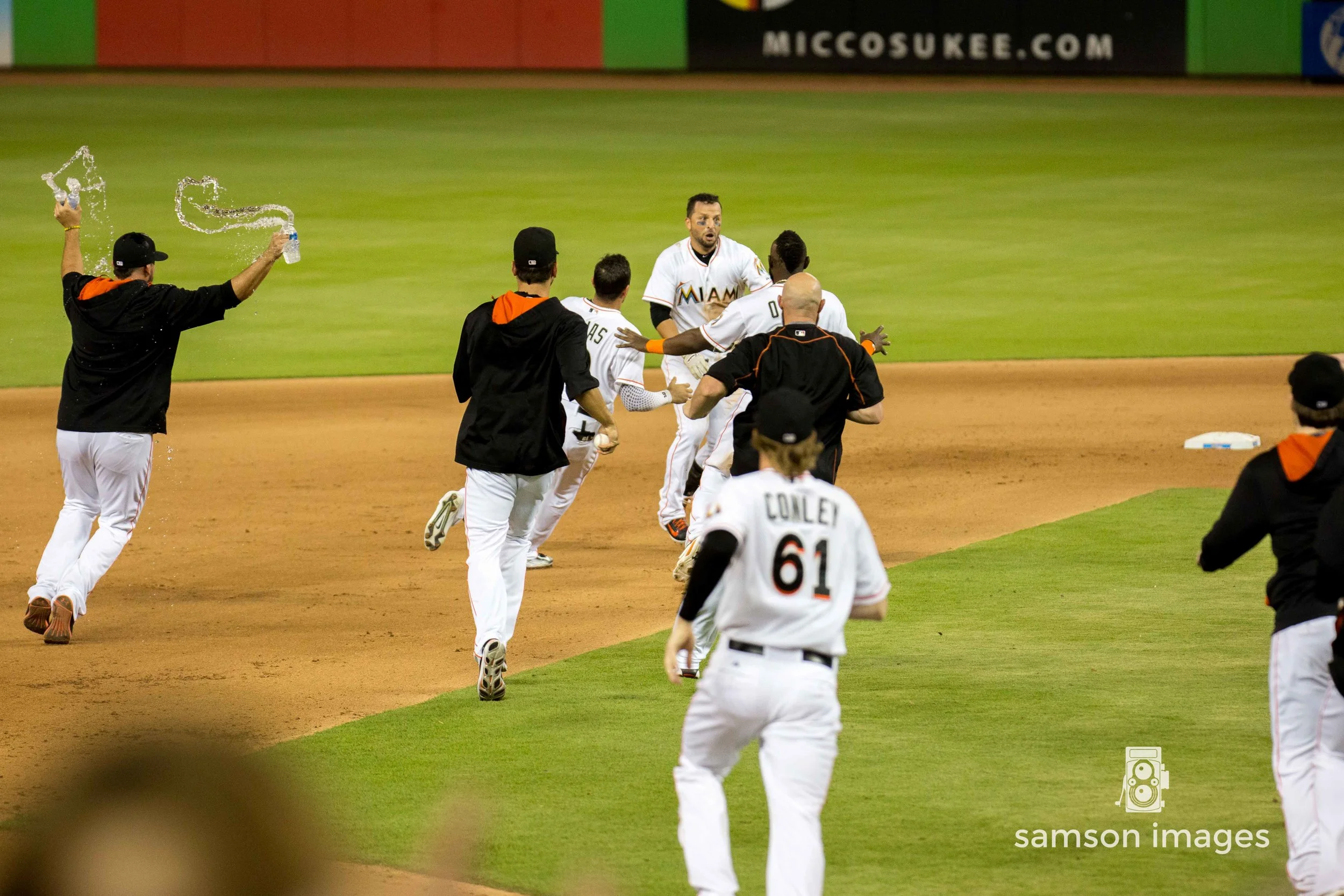 Marlins Celebrate Win