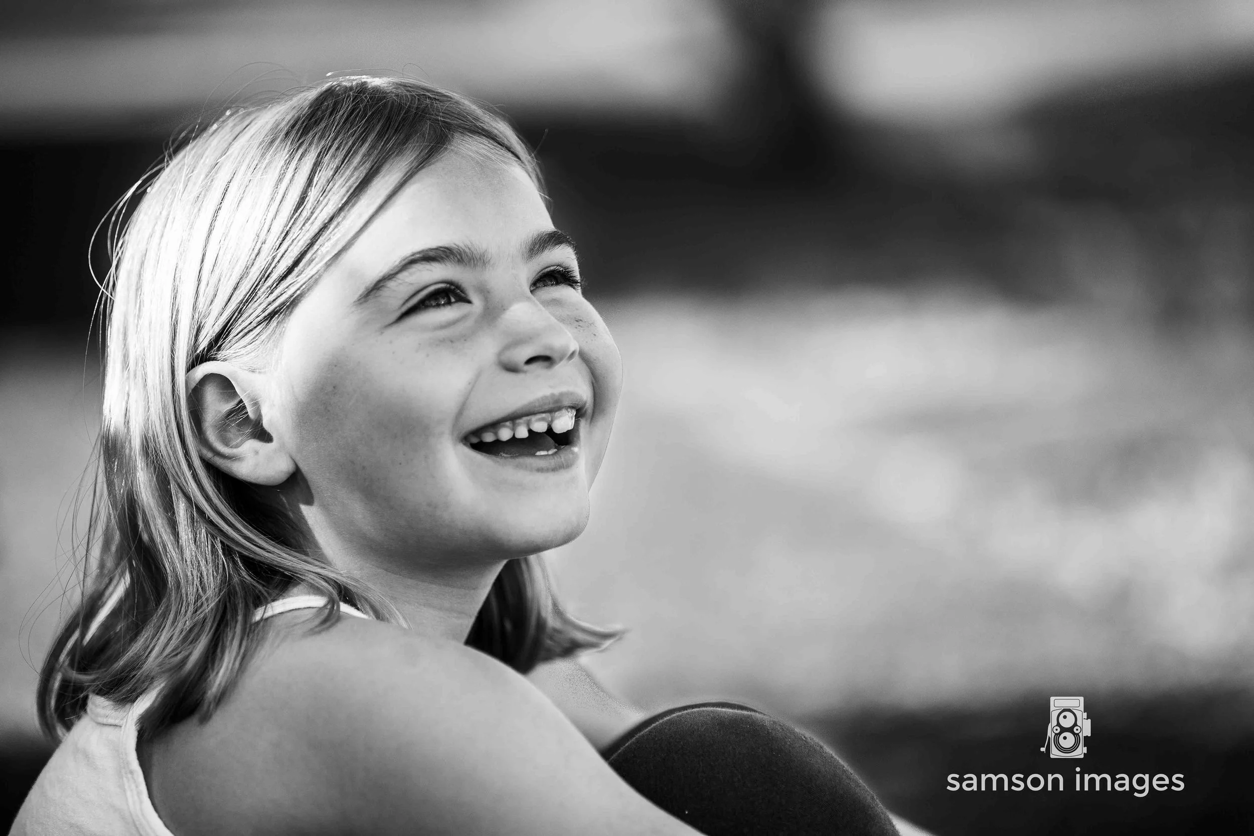Seattle portrait black and white of child