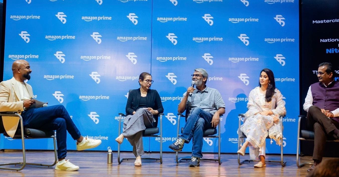 Masterclass @ftiiofficial Pune! Part of our commitment at Amazon and @primevideoin to further the creative storytelling ecosystem in India. Was great to have Shri Vikram Sahay, Joint Secretary MIB, @niteshtiwari22 @janhvikapoor @antaralahiri join for
