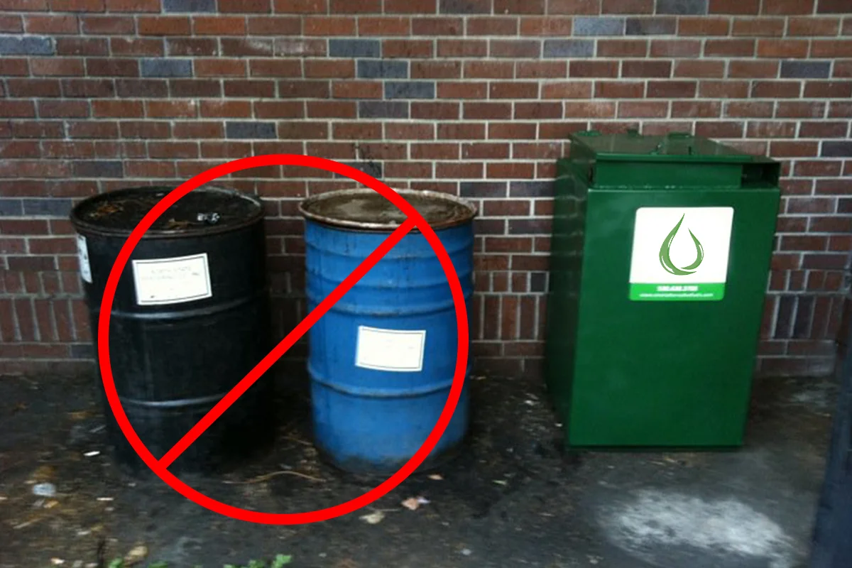 There is a right way to store used cooking oil, and a wrong way. If your restaurant oil storage looks like the drums on the left, maybe it's time to start AutoPilot Service with Smart Alternative Fuels?