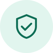 Shield with checkmark icon representing food safety and commercially sterile aseptic ingredients