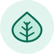 Leaf icon representing clean label aseptic ingredients with no preservatives or additives