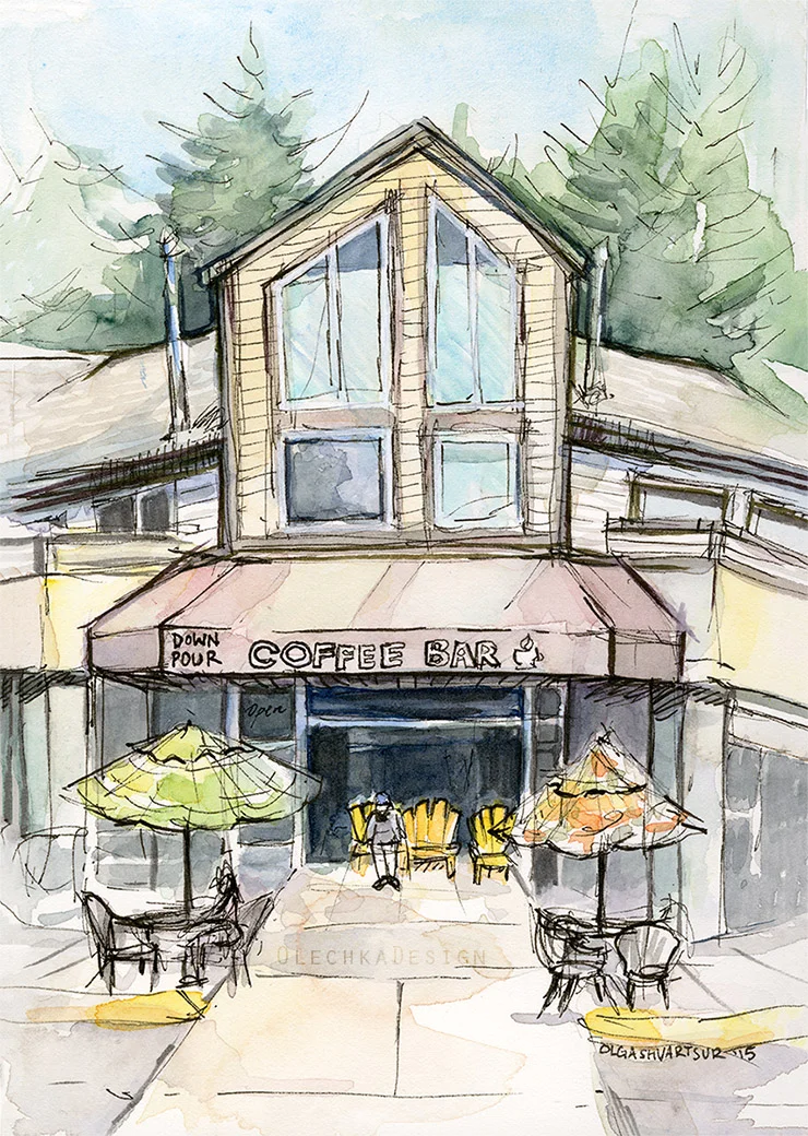 coffee shop sketch