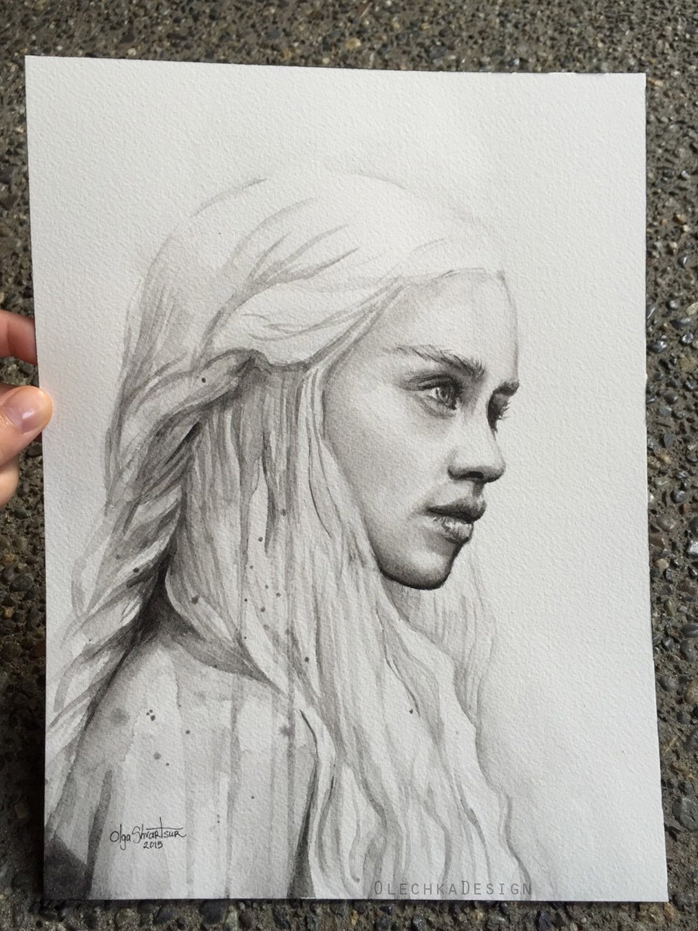 Daenerys Watercolor Portrait