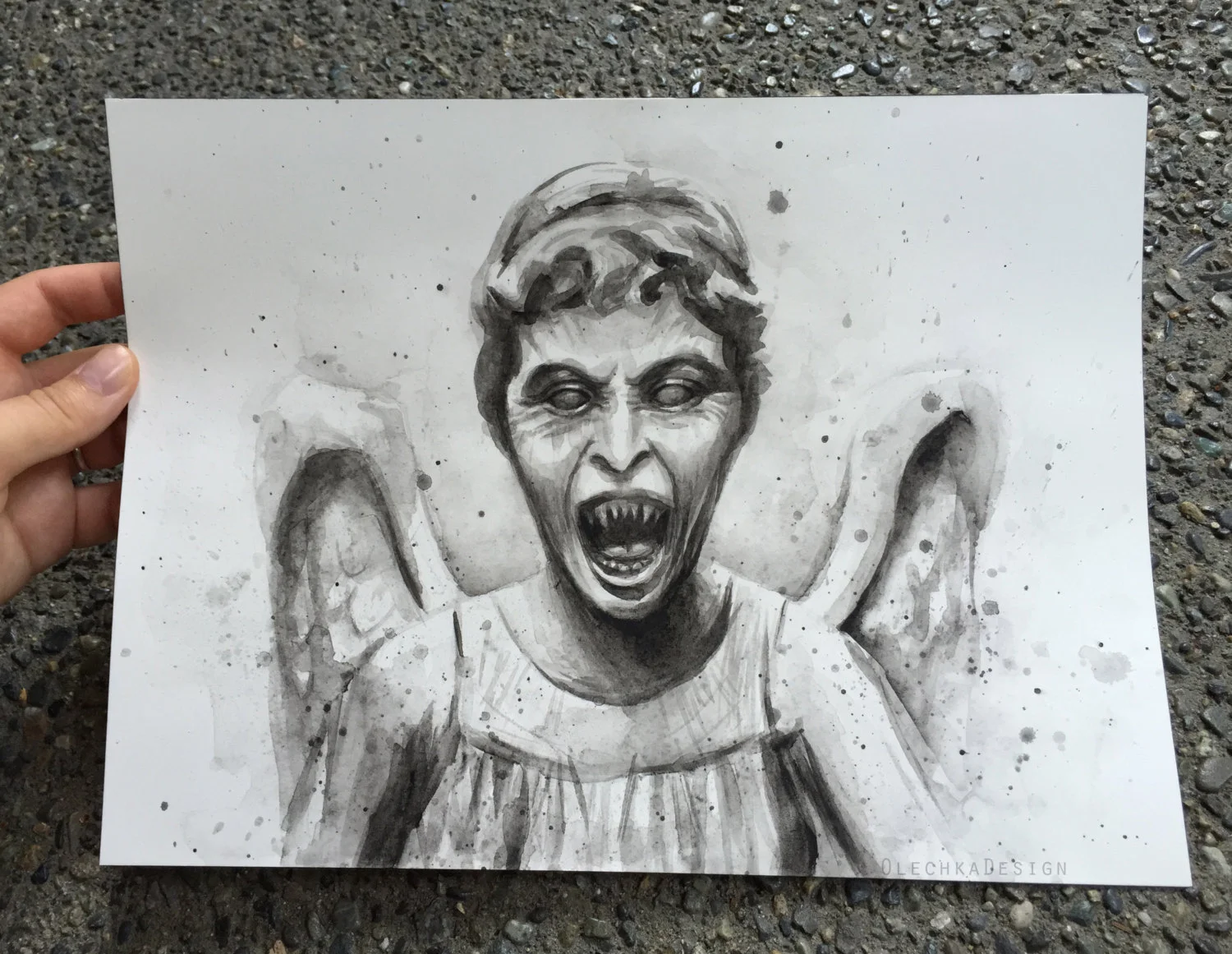 Weeping Angel Painting