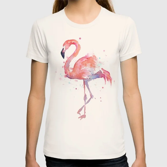 flamingo watercolor shirt