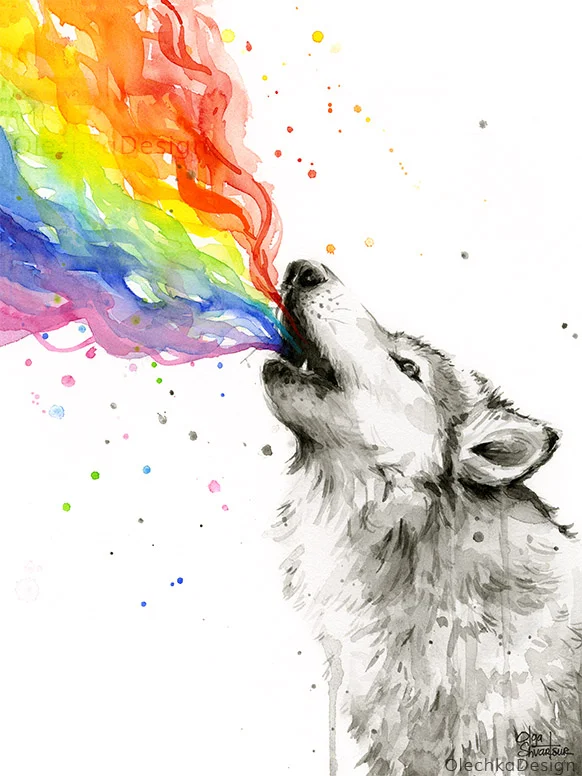 wolf watercolor