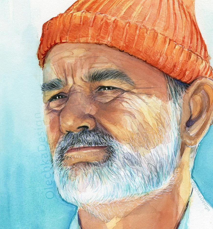bill murray as steve zissou portrait