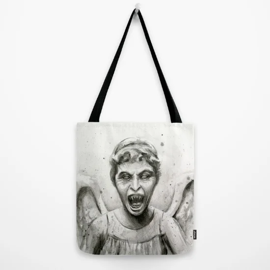weeping angel tote bag