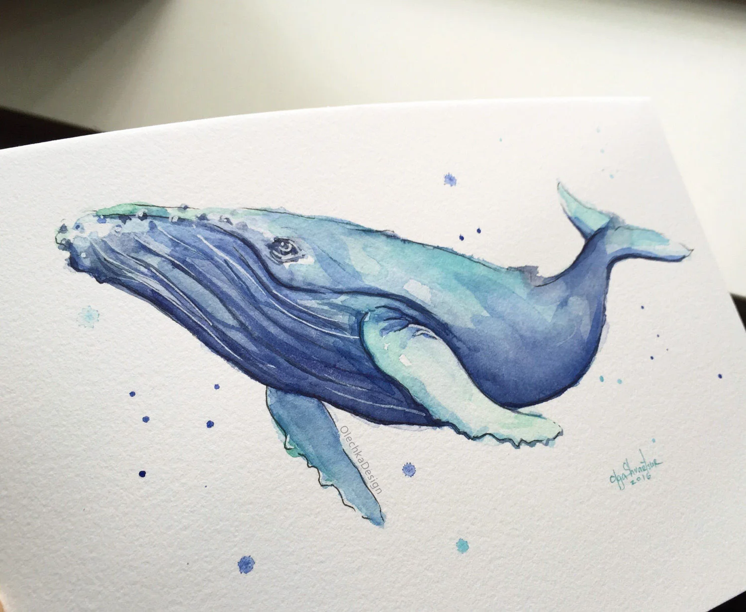 whale watercolor painting