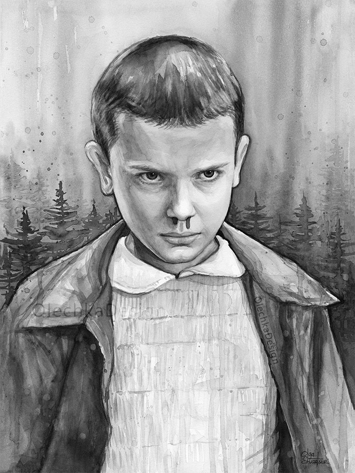 Drawing I did of eleven from stranger things Posting it here because it  didnt get noticed anywhere else Im 16 and this took 56 hours  r StrangerThings