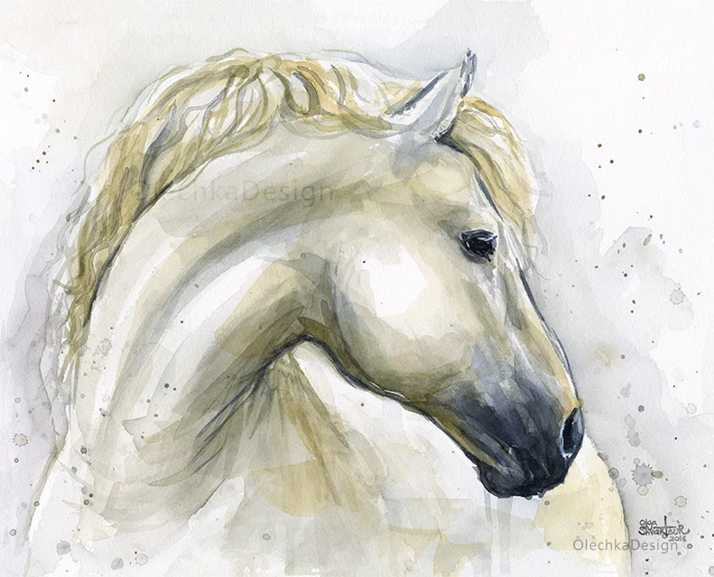 horse watercolor painting