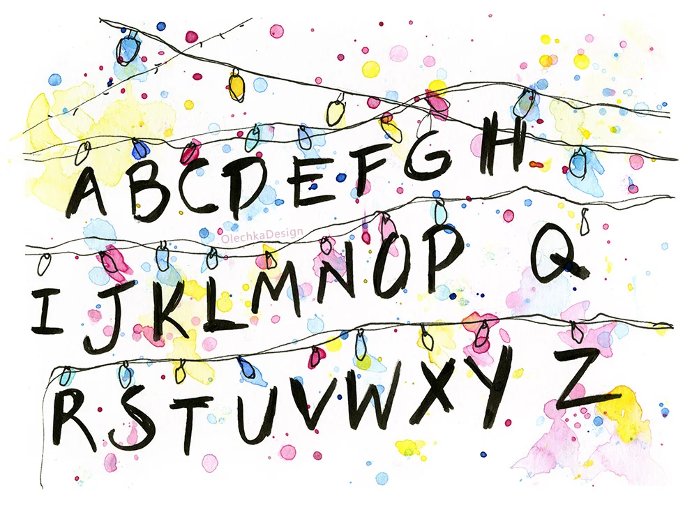 stranger things alphabet wall