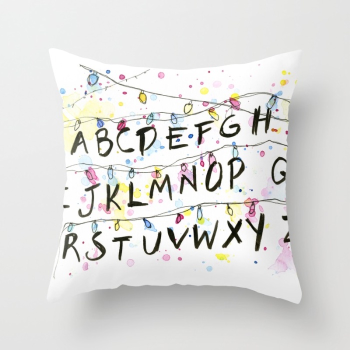 stranger things alphabet wall pillow