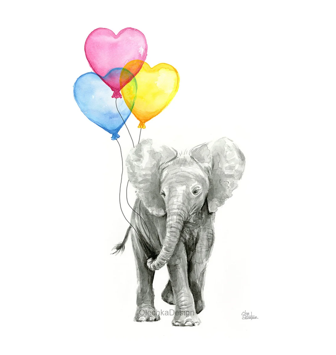 watercolor baby animal nursery prints