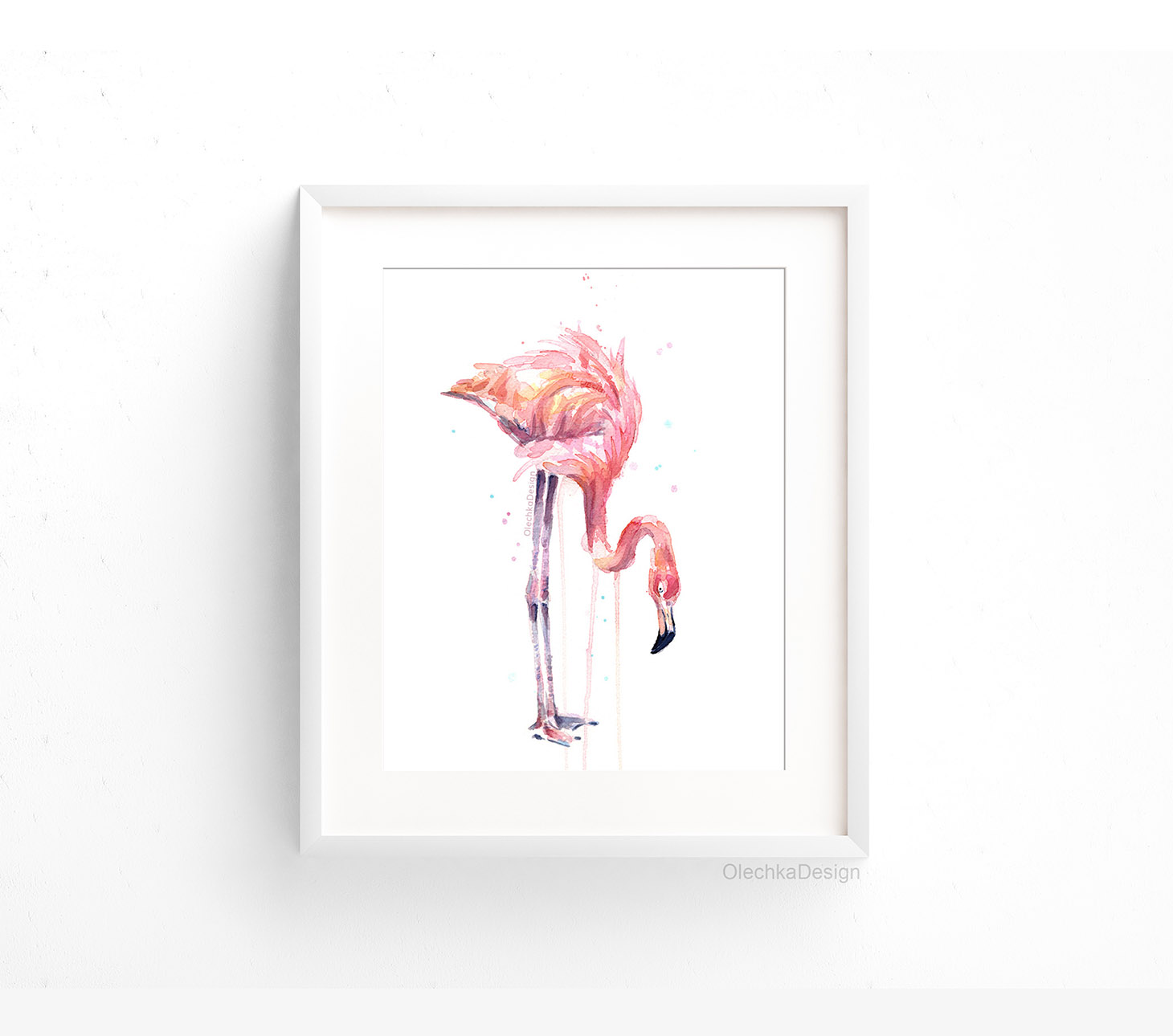 flamingo-eating-drinking-watercolor-framed.jpg