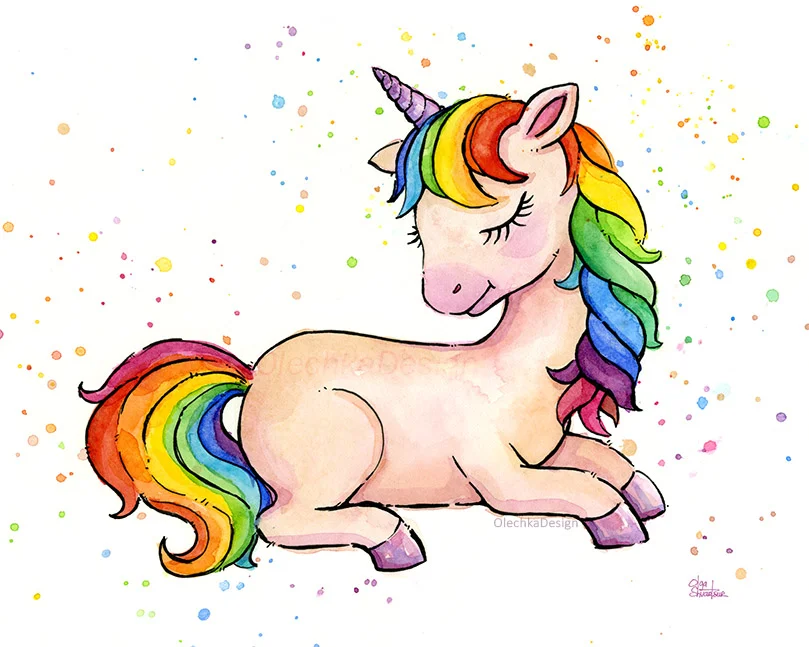 baby unicorn sleeping