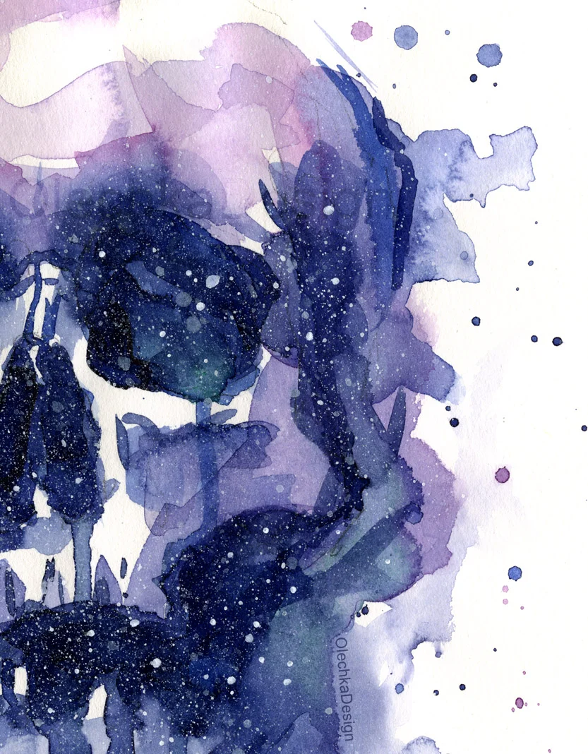 galaxy skull art