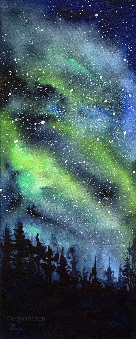 galaxy northern lights art