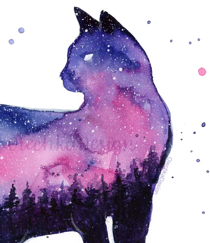 galaxy forest cat