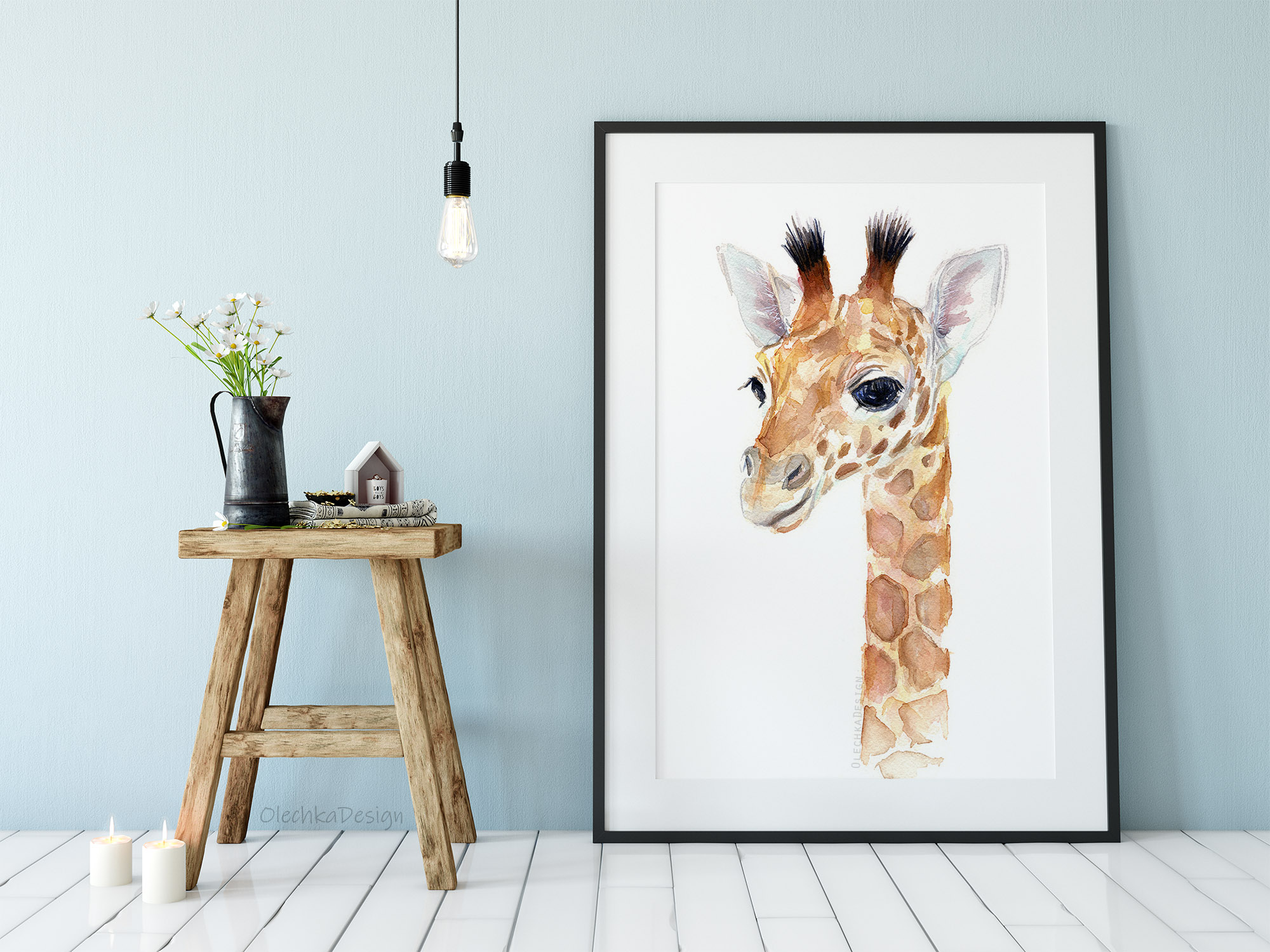 giraffe wall art