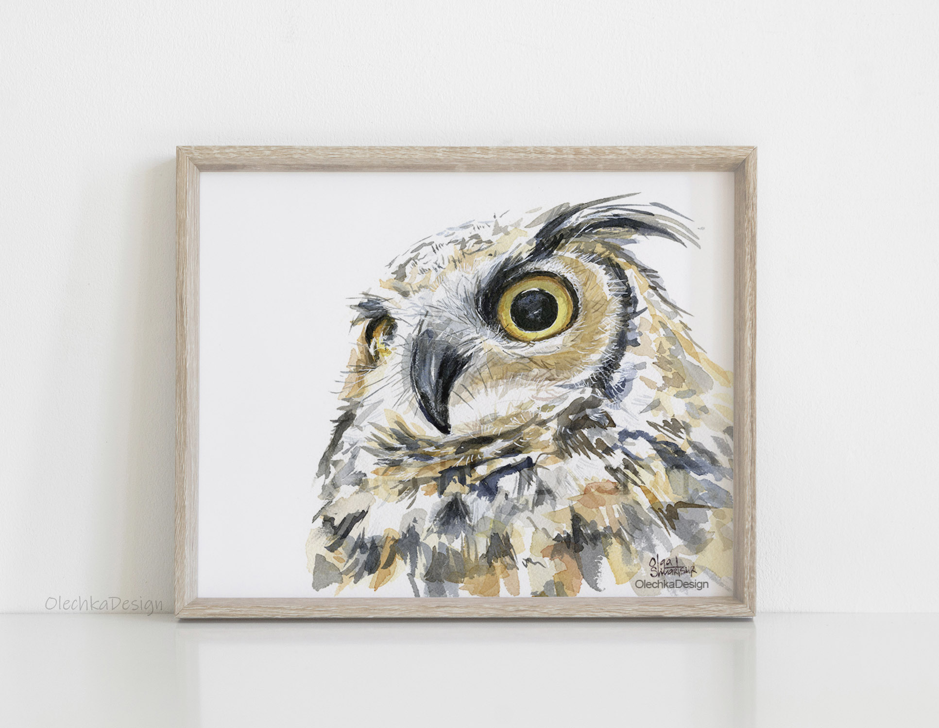 great horned owl art