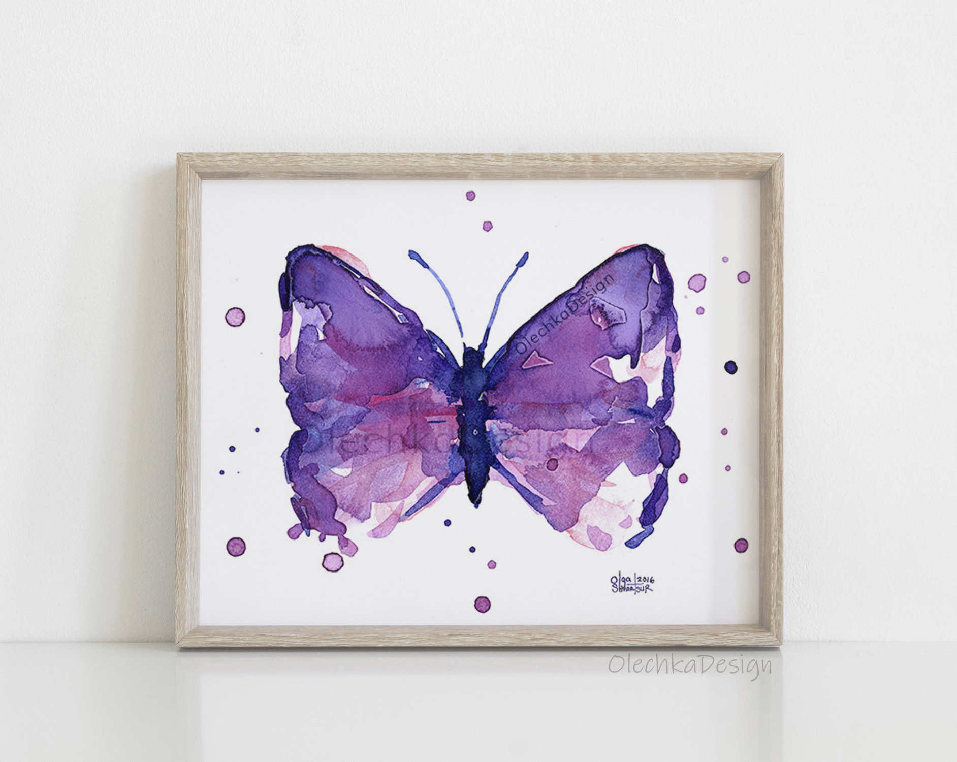 purple butterfly watercolor