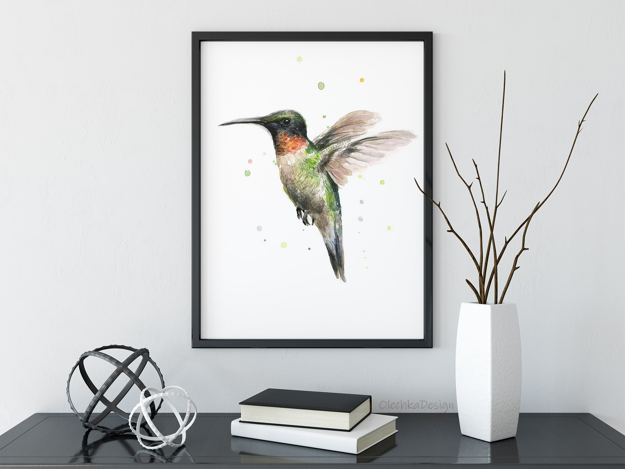 hummingbird watercolor art