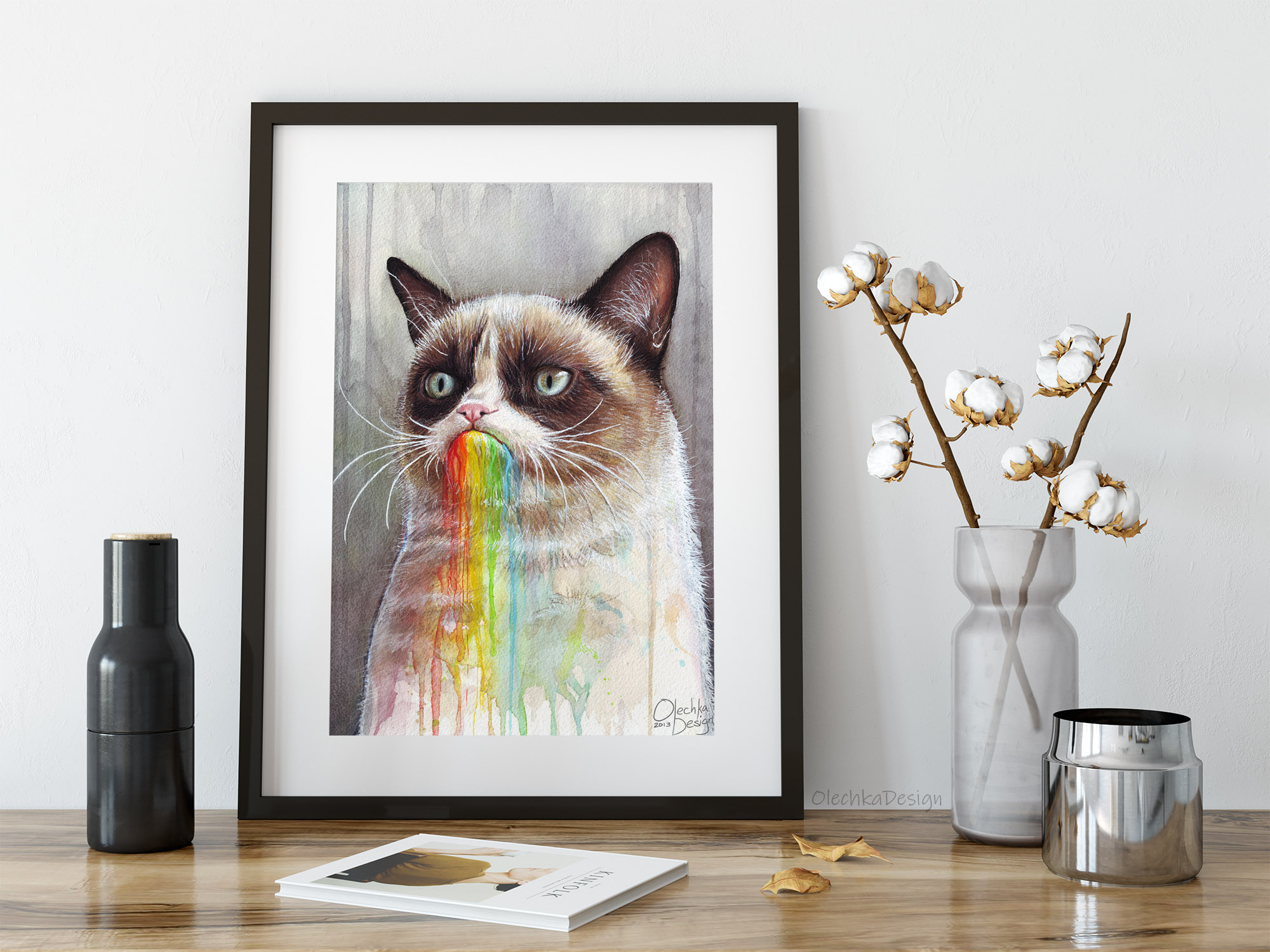 grumpy cat tastes rainbow