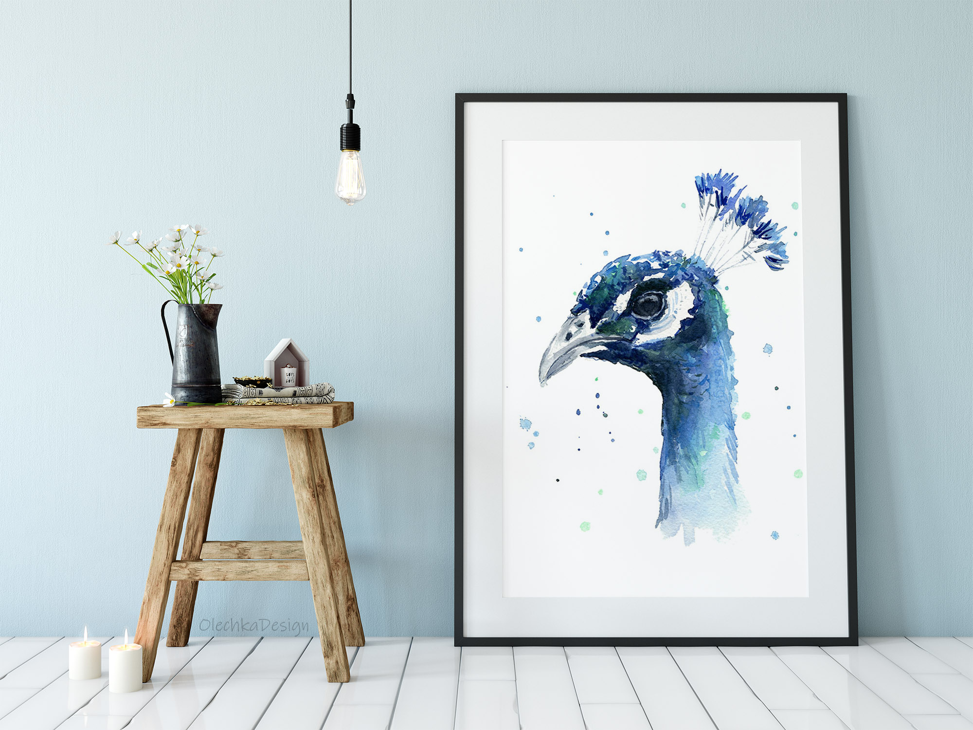 peacock wall art