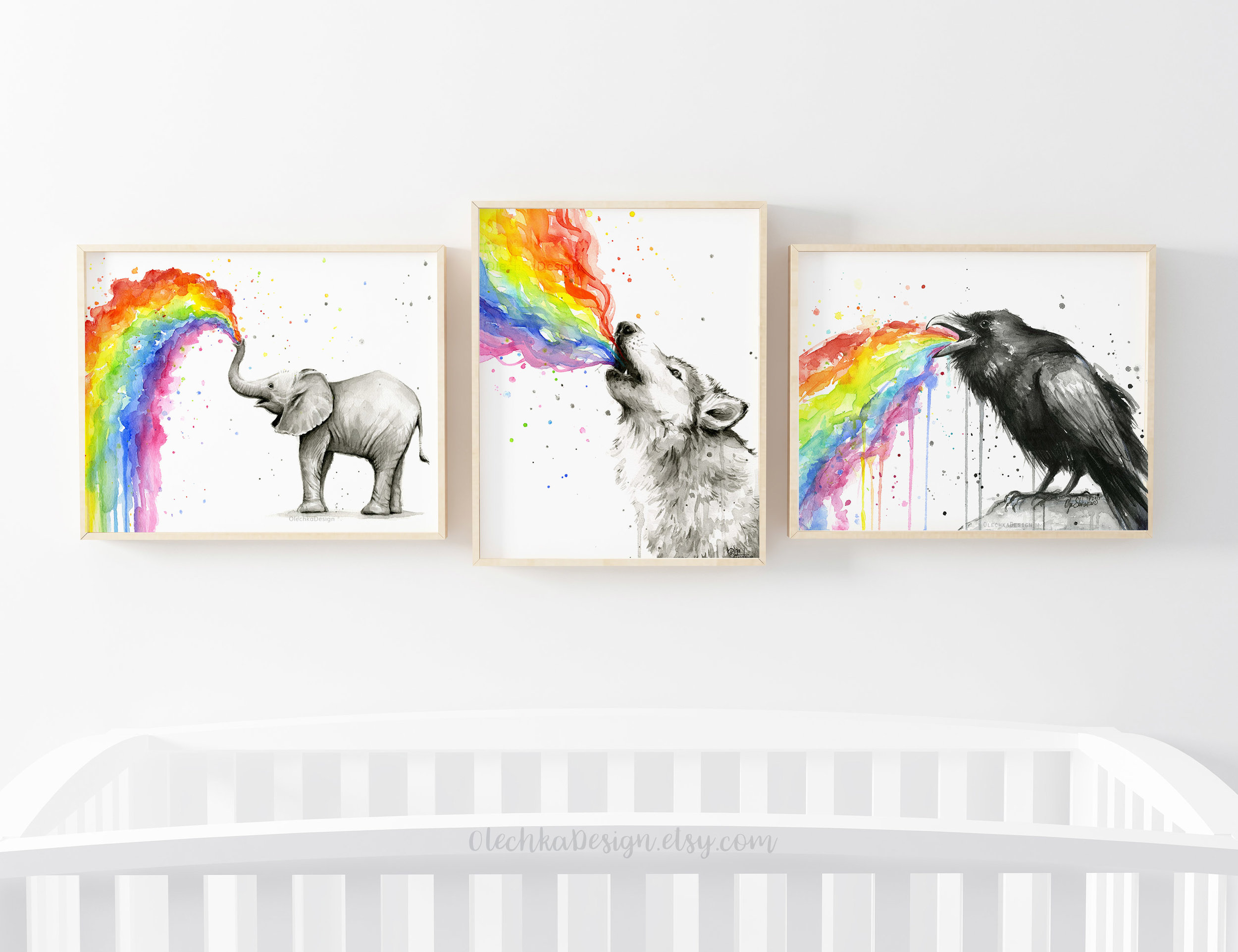 rainbow animal art