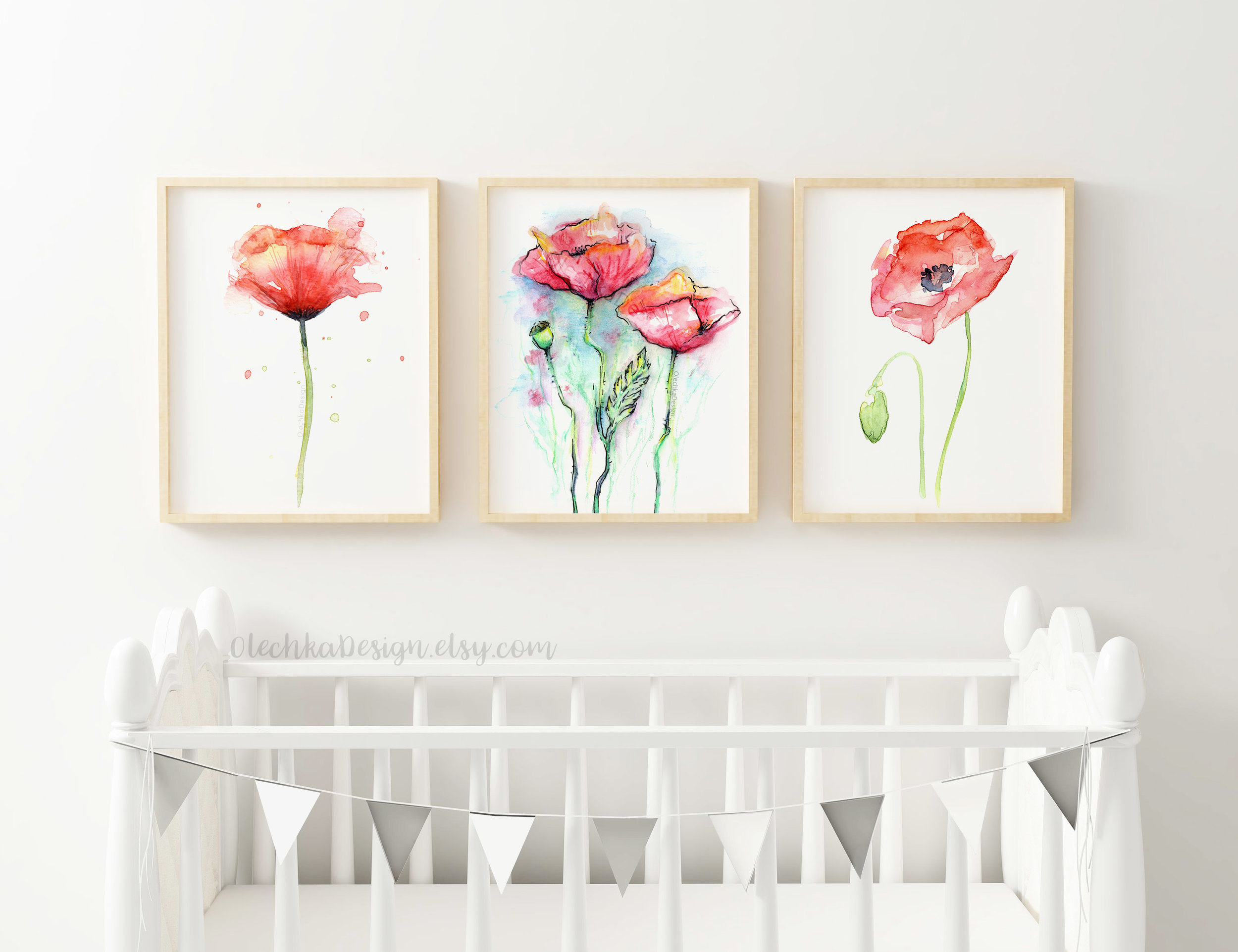 red poppies art prints