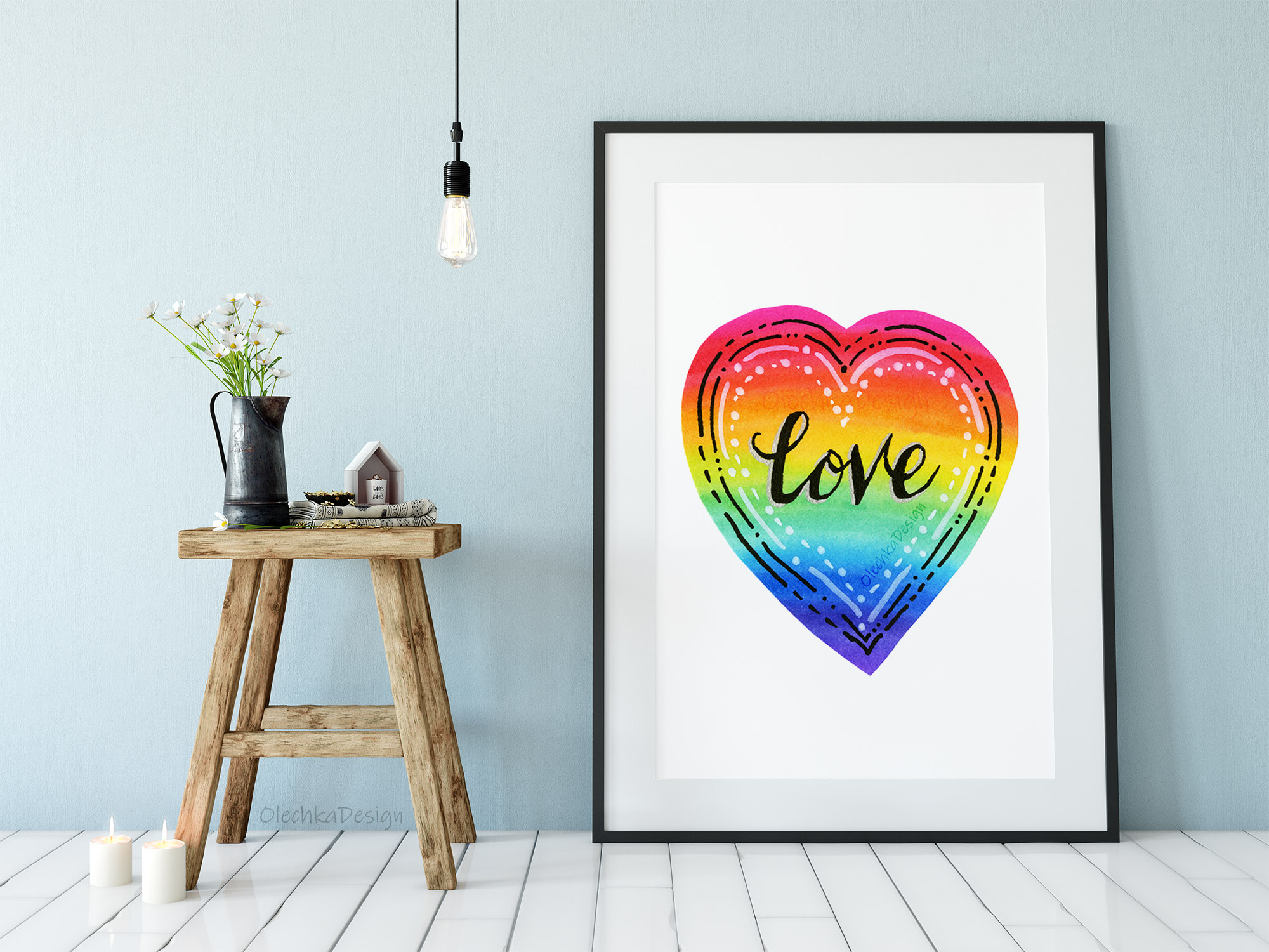 rainbow love heart