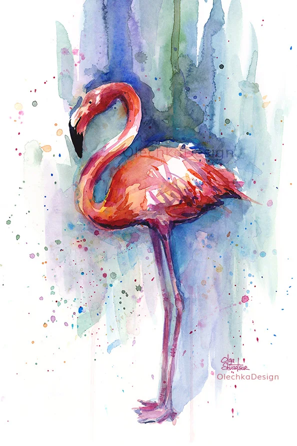 flamingo painting