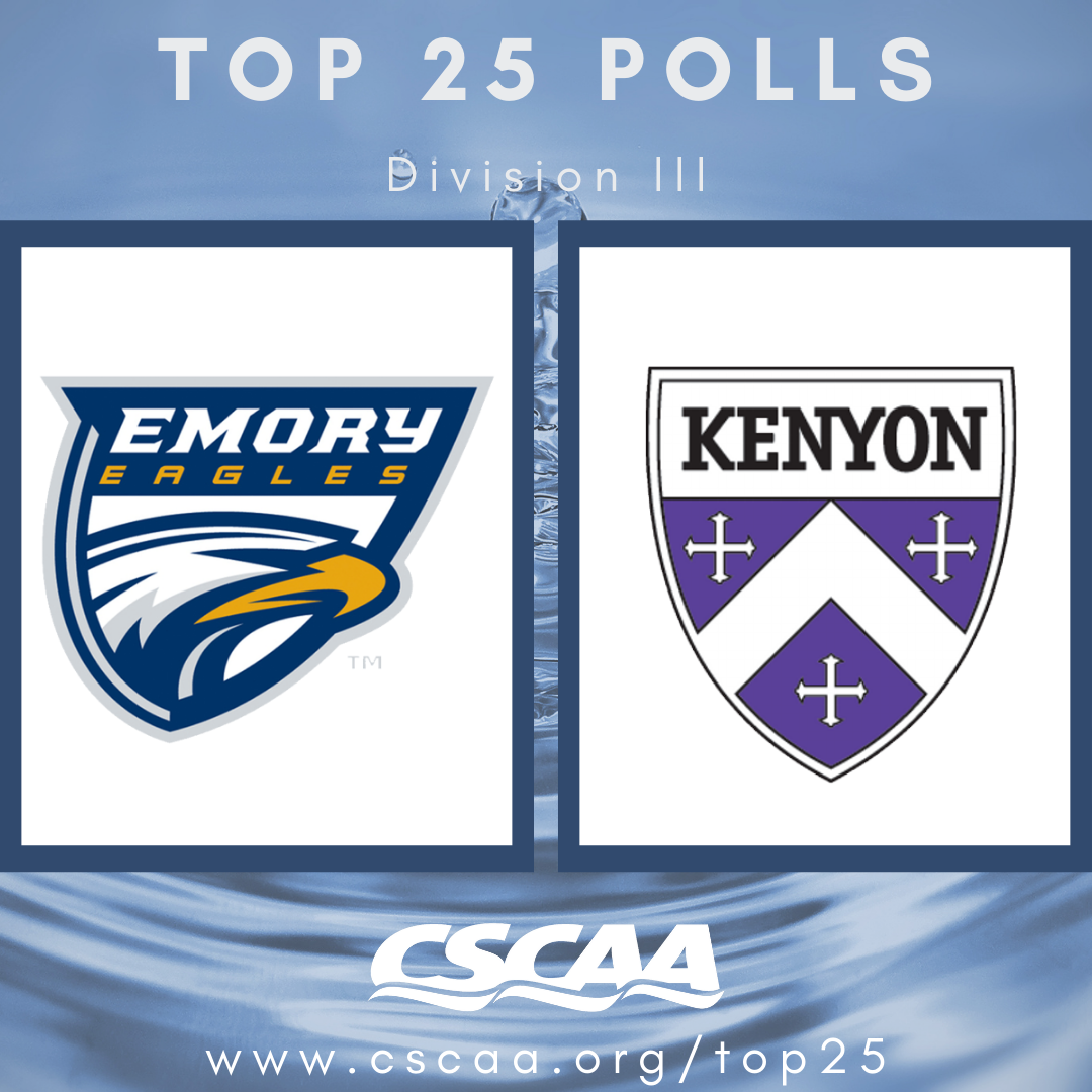 Emory &amp; Kenyon finish 2021 at the Top of Swim/Dive Polls.