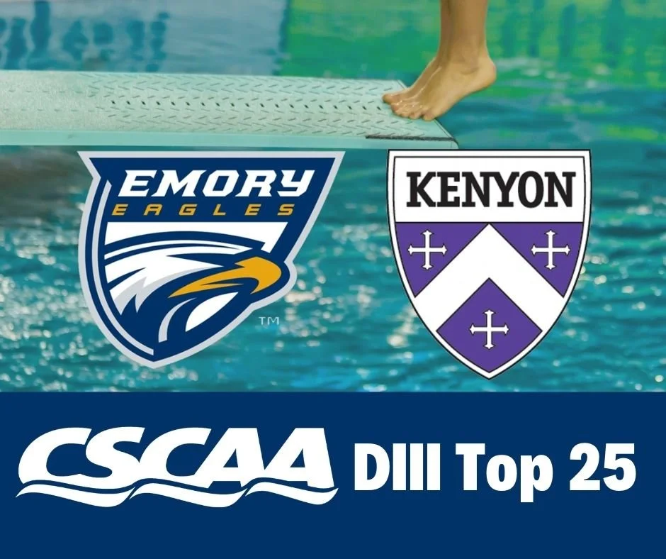 Emory Men and Kenyon Women Ranked #1