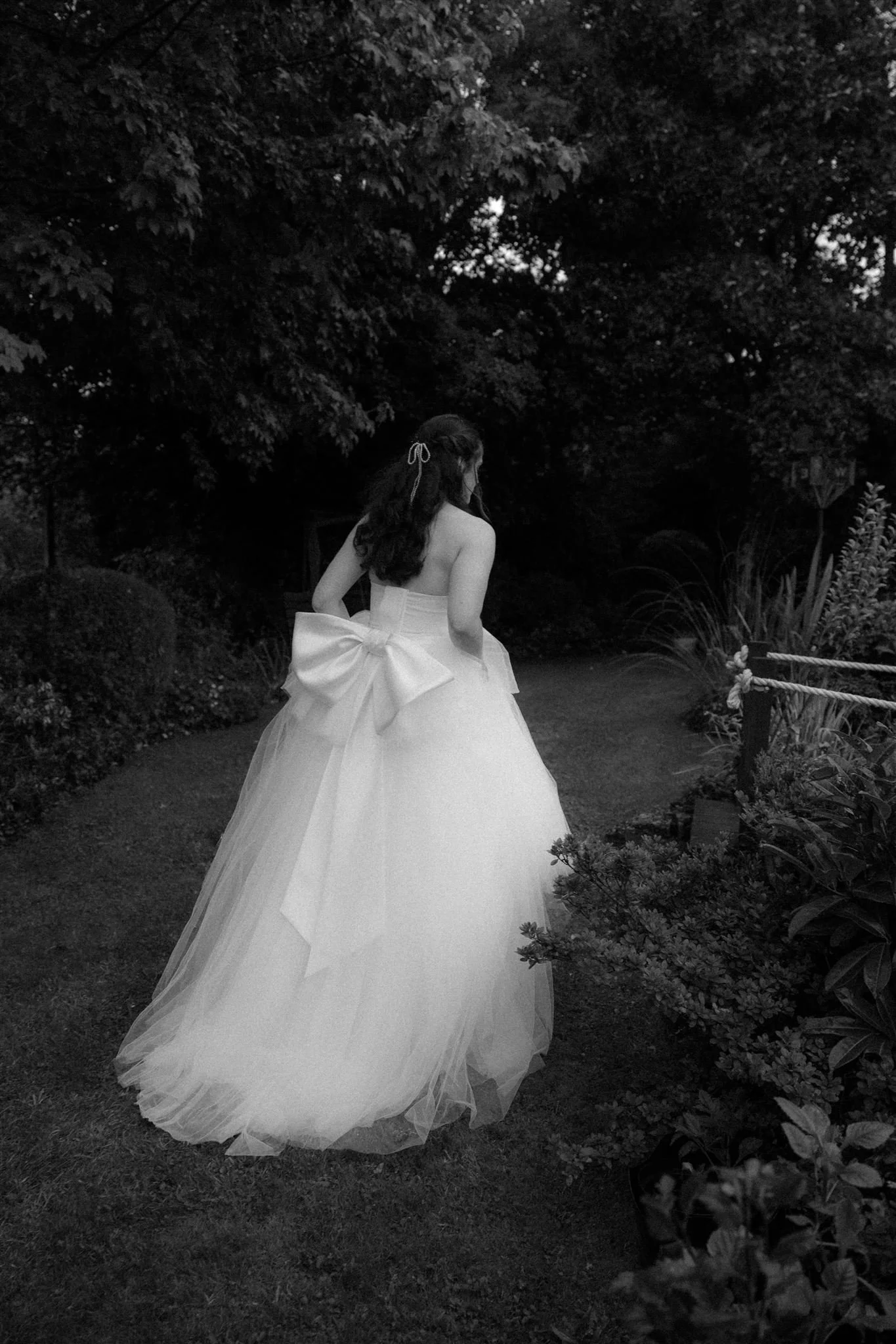 Real Half Penny bride in wedding dress with bow