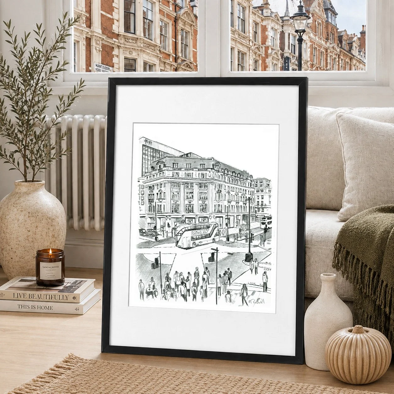 Oxford Street Pencil Print Poster of London.jpg