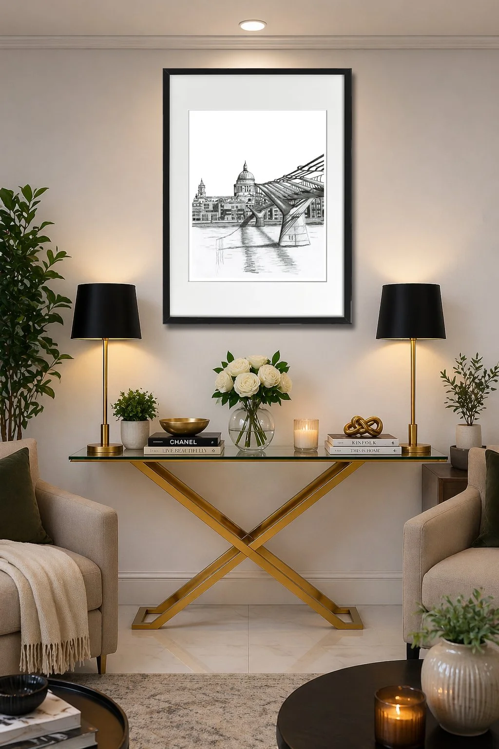St Pauls Cathedral Console Table.  Home Interior Artwork Solution London