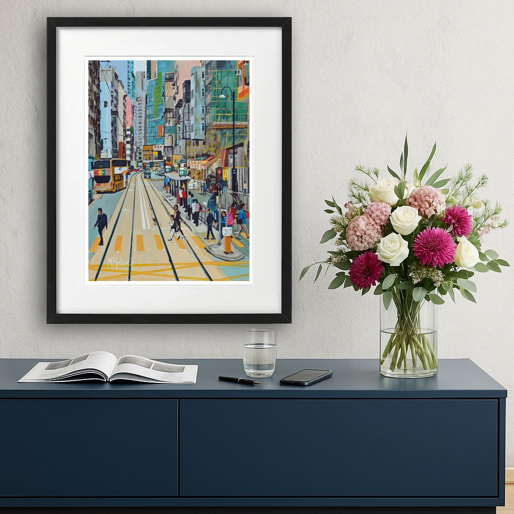 Sai Ying Pun Hong Kong Street Scene Illustration artwork for Sale