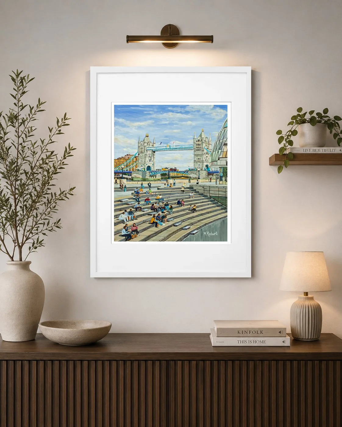 Tower Bridge Scoop Colour Print Framed Artwork.jpg